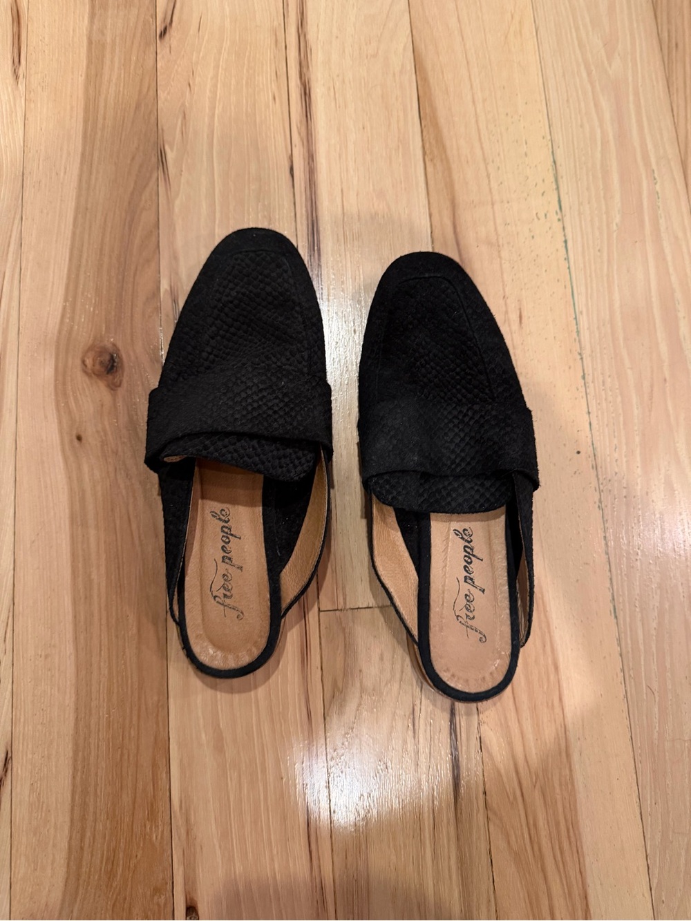 Free People At Ease Leather Loafer mules in black - size 37